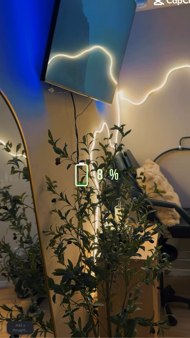 Sala VIP de Bencomo Studio con luz neón y plantas — luxury nail studio Cape Coral Florida