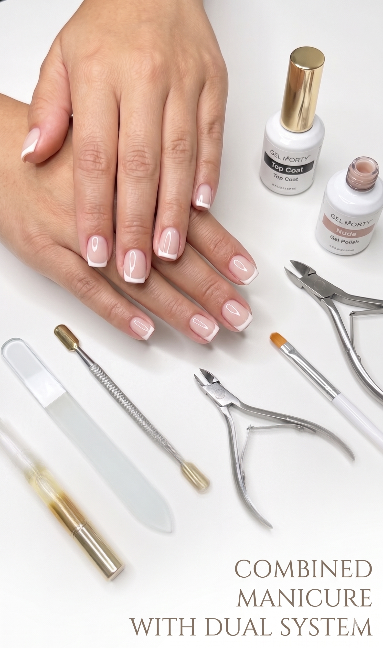Combined manicure with dual system en Bencomo Studio, Cape Coral FL — manicura rusa combinada, cutícula perfecta, esmalte gel duradero